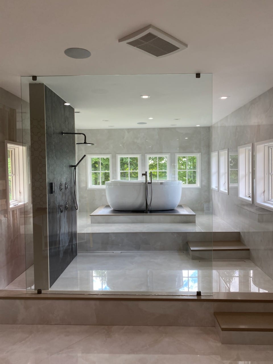 Floor to Ceiling Panel Glass Enclosure - Avon, CT